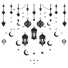 Eid mubarak islamic greetings background Islamic Lanterns Islamic lantern illustration
