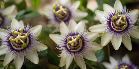 Obraz premium Passion flower top view