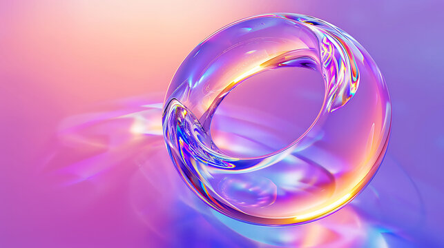 Mesmerizing Iridescent Orb Against Vibrant Gradient Background