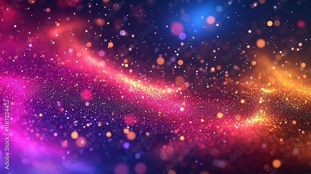 Poster abstract technology background with colorful light and particles