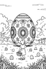 happy easter, easter bunny coloring page. printable. vol 1.
