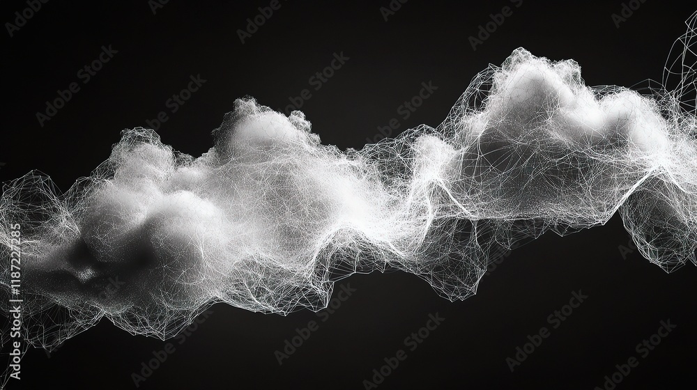 Poster abstract mesh design illustrating internet connectivity and scale