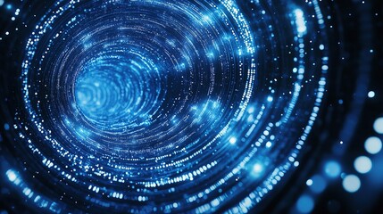 Abstract Blue Technology Background with Lines and Light Effects