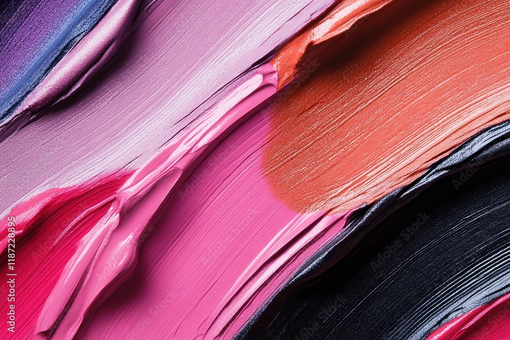 Poster colorful abstraction of paint strokes creating dynamic texture and depth in vivid hues