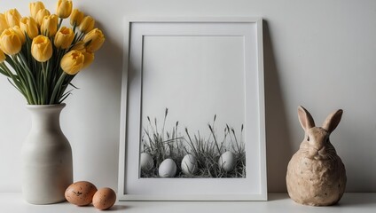frame mock up with white background, easter mockup