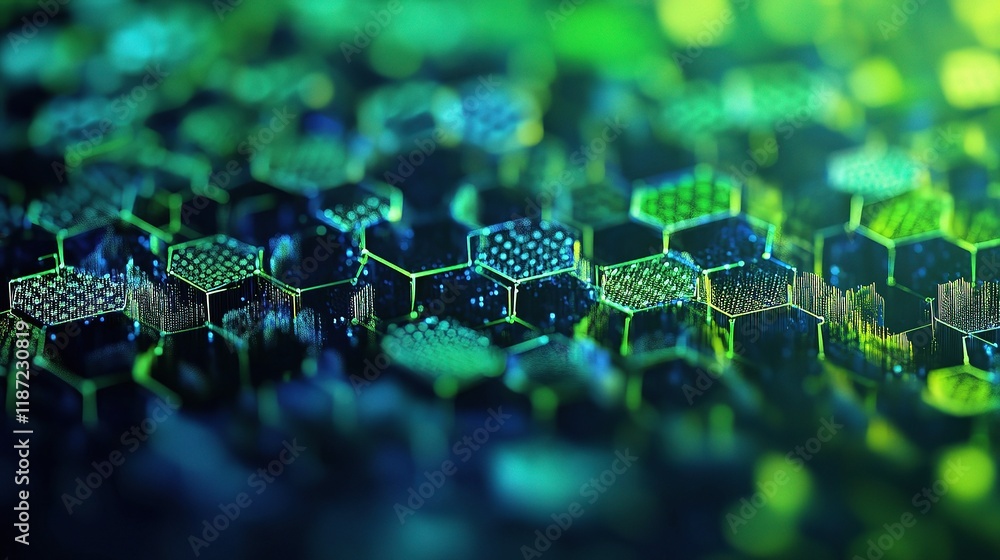 Aufkleber abstract medical technology background with hexagonal pattern