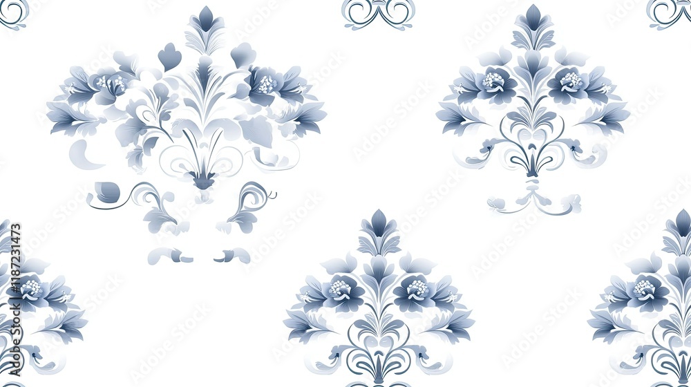 Poster delicate floral patterns create an elegant backdrop, featuring soft shadows and neutral tones for a 