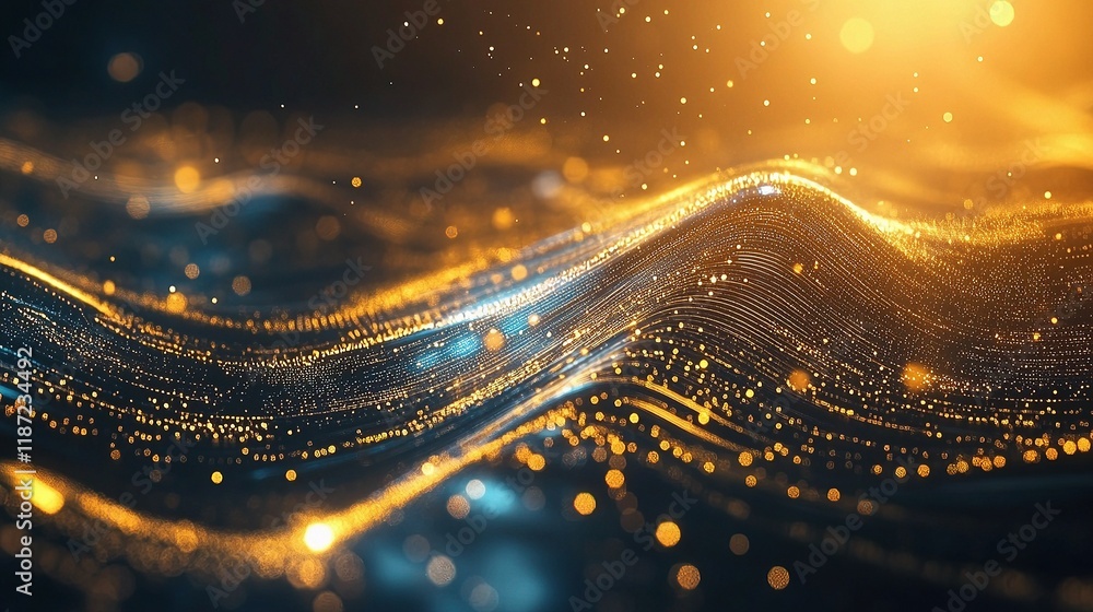Aufkleber dynamic futuristic circuit board with glowing lines and particles