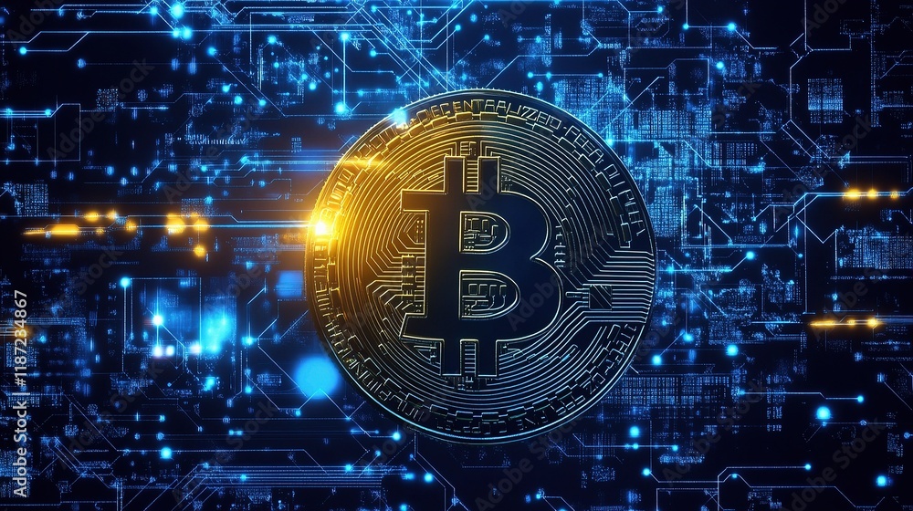 Aufkleber global communication network with cryptocurrency technology image