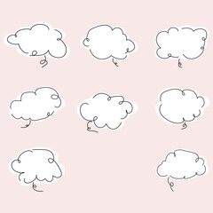 Collection of Empty Speech Bubbles Illustration