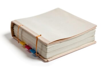 Diary with a colored tabs, isolated on white