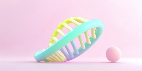 Colorful abstract DNA strand model against a soft background.