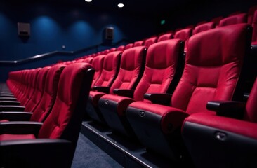 Rows of movie theater seats