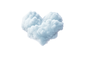 Heart-shaped cloud floating in a clear sky during daylight hours