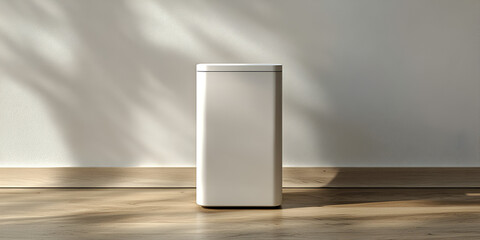Sleek and modern cream colour minimalist trash bin design, Simple and elegant trash bin for modern interiors