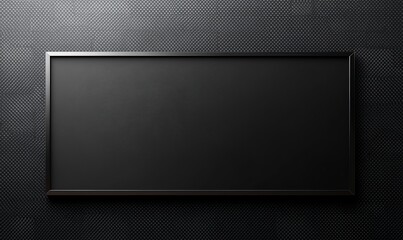 Empty black TV frame on dark wall