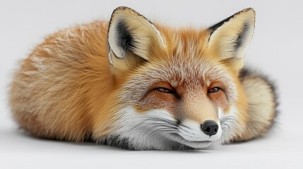 Obraz premium For works with a wildlife or natural theme, a realistic fox PNG graphic on a transparent background is ideal. 