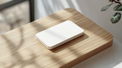 For contemporary branding and marketing presentations, a polished rounded business card mockup is presented on a white background. 