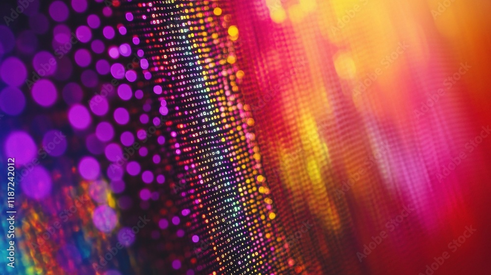Aufkleber vibrant gradient bokeh background with digital network elements