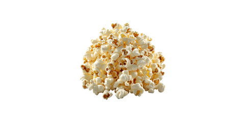 Pile of popcorn kernels isolated on transparent background