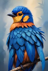 Obraz premium Majestic Blue-Feathered Beauty: A Colorful Bird in Nature