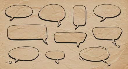 Vintage speech bubbles on retro paper background for comic and design projects