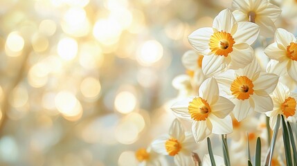 Fototapeta premium Subtle bokeh lights fading into delicate flower petals, forming a dreamy and romantic background, comic book style