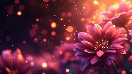 Obraz premium Subtle bokeh lights fading into delicate flower petals, forming a dreamy and romantic background, comic book style