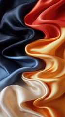 Obraz premium Vibrant Curves of Multicolored Silk Fabric with Flowing Textures and Seamless Waves
