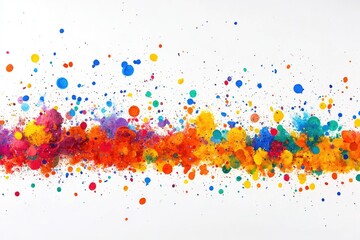 Fototapeta premium Vibrant Color Explosion: Dynamic Abstract Splatter Art on White Background