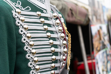 Traditional Green Hungarian Hussar Uniform Detail