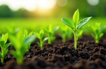 agricultural growth concept It has both the benefits of soil and plants. Including the use of artificial intelligence agriculture technology in 5G Industry 4.0 technology that needs to be improved