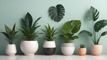 Obraz premium Indoor Potted Plants Collection for Modern Home Decor