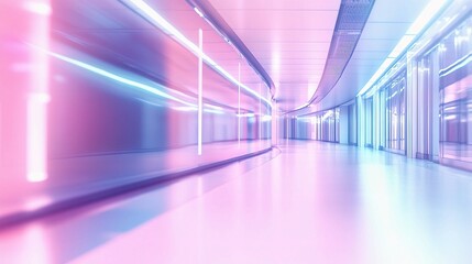 Fototapeta premium Abstract Blurred Technology Space with Lines and Empty Environment