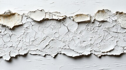 Obraz premium Cracked and peeling white paint on a surface.