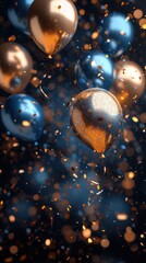 Obraz premium Midnight party scene with glittering serpentine and confetti