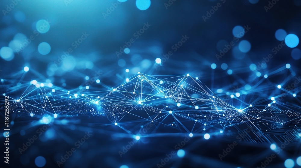 Aufkleber blue circuit board technology with led lines and abstract design