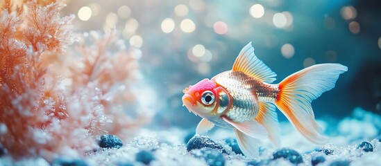 Serene Goldfish in Aquarium: Aquatic Beauty