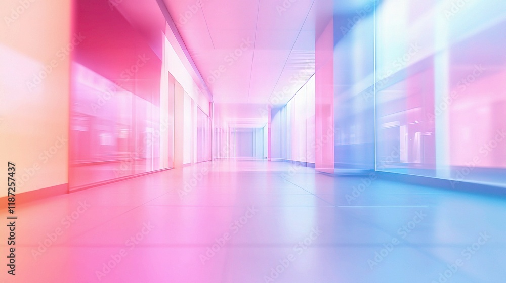 Poster abstract blurred technology space with empty perspective lines