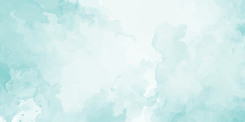Blue watercolor and paper texture Creative and painted cloudy sky blue watercolor background