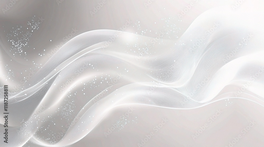 Poster elegant gray abstract design with smooth white particle lines