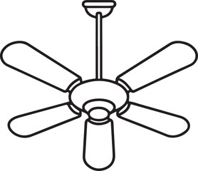 Silhouette of electric fan vector