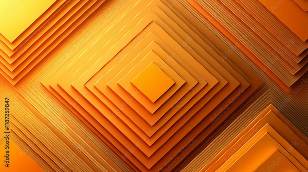 Poster colorful layers of orange geometric shapes create a dynamic visual texture in design