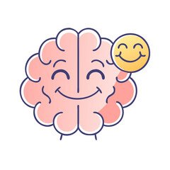 happy brain vector icon, happy brain vector illustration - simple illustration of happy brain, perfect for logos,and happy brain -themed designs.
