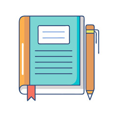 journaling notebook vector icon, journaling notebook vector illustration - simple illustration of journaling notebook, perfect for logos,and journaling notebook -themed designs.