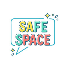 safe space text vector icon, safe space text vector illustration - simple illustration of safe space text, perfect for logos,and safe space text -themed designs.