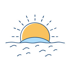 simple sunrise vector icon, simple sunrise vector illustration - simple illustration of simple sunrise, perfect for logos,and simple sunrise -themed designs.