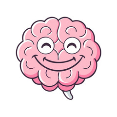 smiling brain vector icon, smiling brain vector illustration - simple illustration of smiling brain, perfect for logos,and smiling brain -themed designs.