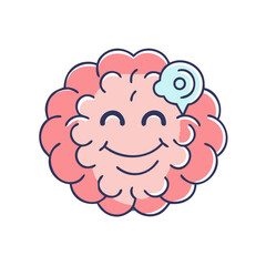 smiling brain vector icon, smiling brain vector illustration - simple illustration of smiling brain, perfect for logos,and smiling brain -themed designs.