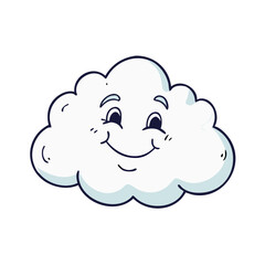 smiling cloud vector icon, smiling cloud vector illustration - simple illustration of smiling cloud, perfect for logos,and smiling cloud -themed designs.